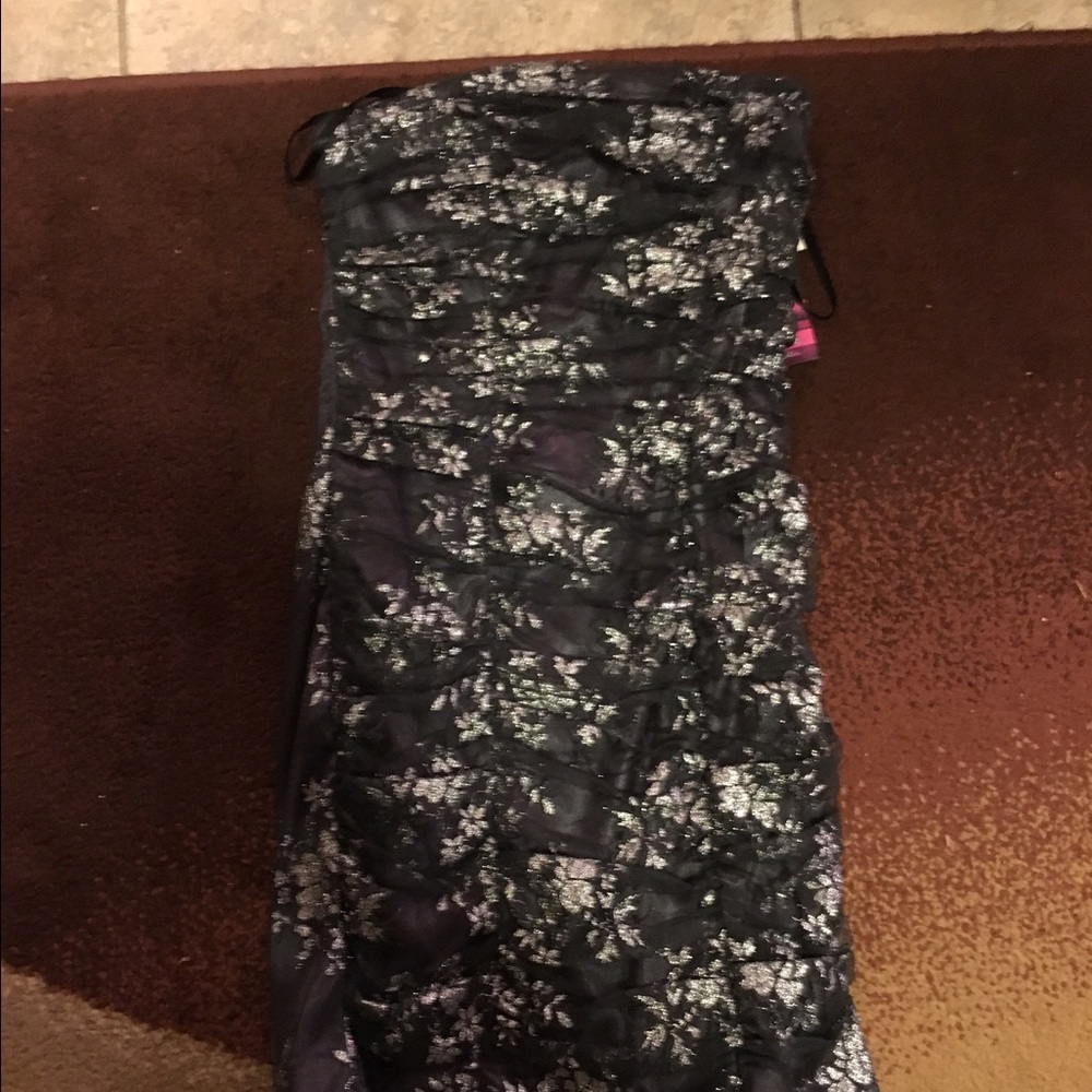 Gay strapless dress silver lace up never worn