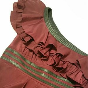 One-shouldered maroon cocktail dress (EUC)