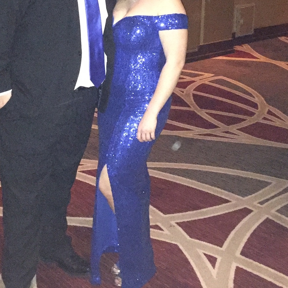 Royal blue sequin dress
