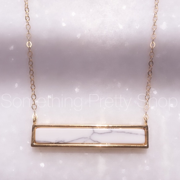 Anthropologie Jewelry - $198 MARBLE 14K GOLD ANTHROPOLOGIE NECKLACE BHLDN