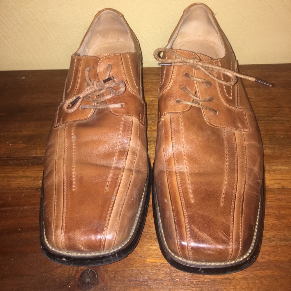 Mens chesnut Stacy Adams leather dress shoes