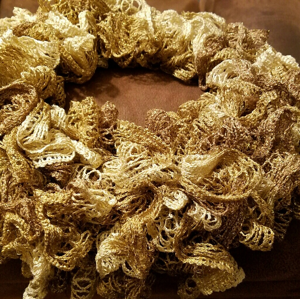 Shimmering Gold Ruffle Scarf