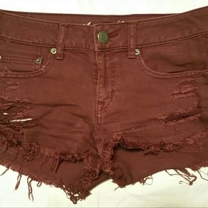Maroon jean shorts (NWOT)