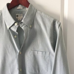 J. Crew Green & White Botton Down