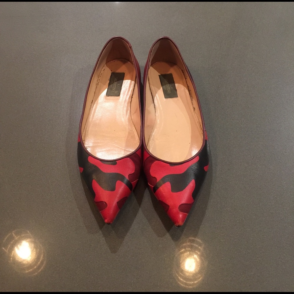 Valentino Red Camo Ballerina Flats