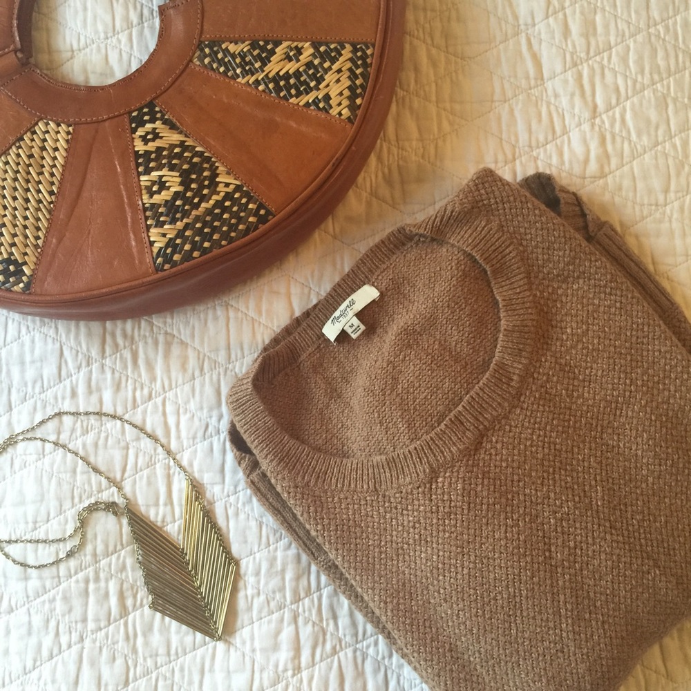 Madewell sweater cinnamon waffle weave