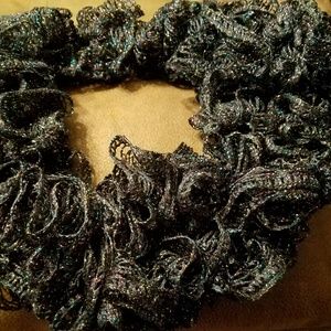 Shimmering Black Ruffle Scarf