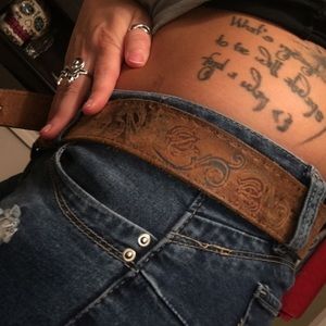 Genuine leather rustic country belt