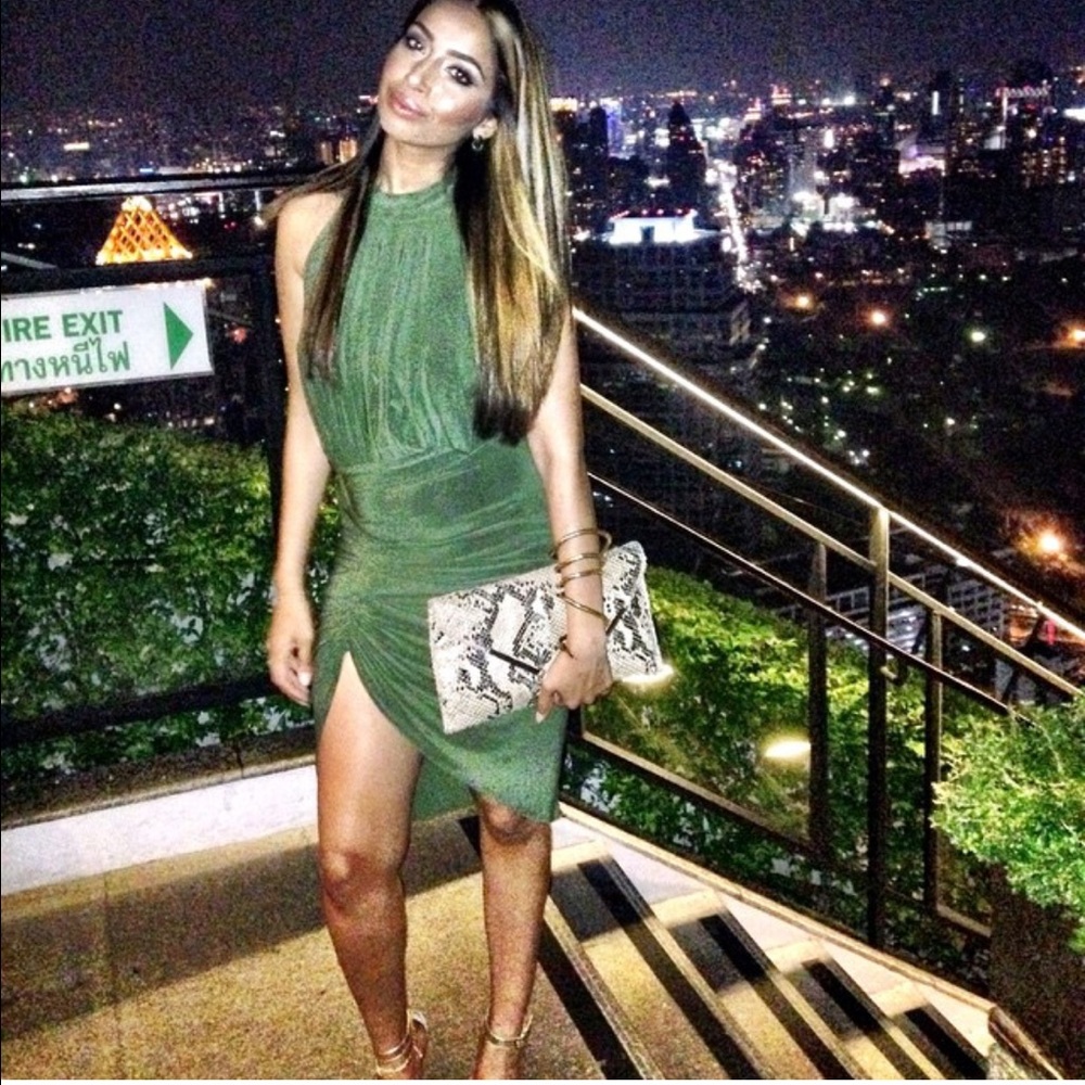 House of CB halter dress in Khaki