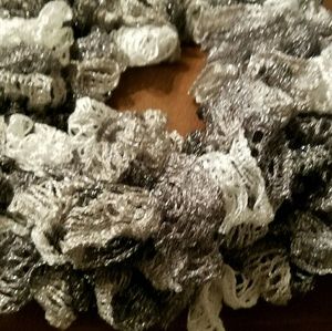 Silver Black and White Shimmering Scarf