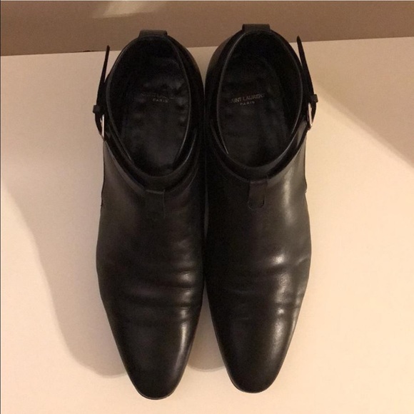 SAINT LAURENT PARIS Leather Jodhpur Cropped  Boot - Picture 2 of 5