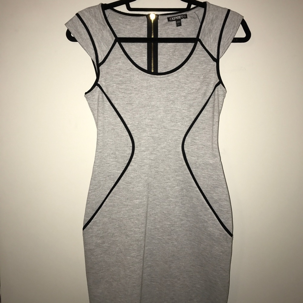 Grey Knit Bodycon Dress