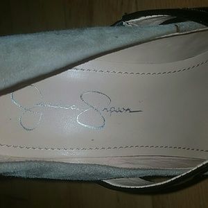 Jessica Simpson taupe grey/cheetah pumps