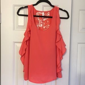 Crocheted Back Flutter Tank