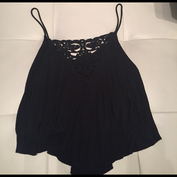 Black crop top lace back - Picture 2 of 3