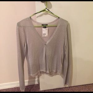 Sheer silver glitter H&M cardigan