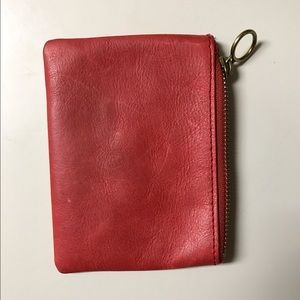 Madewell-- leather pouch wallet in Thai Chili