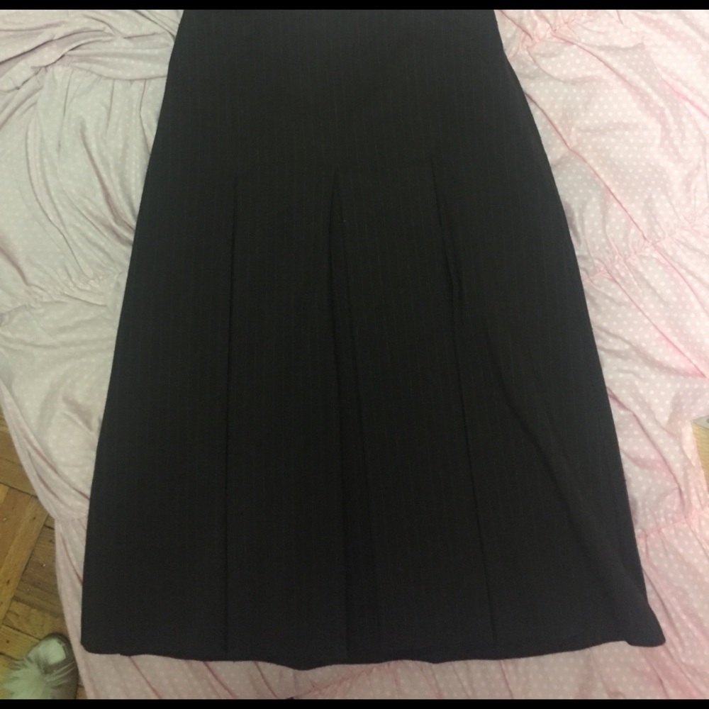 Back to school - Beautiful wool brown pleated pinstripe skirt - !😊