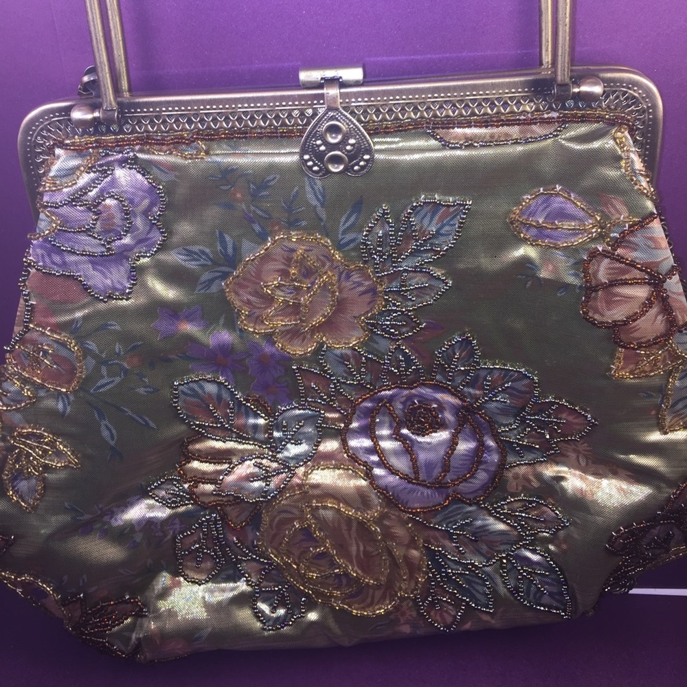 Fabric and beaded novelty purse