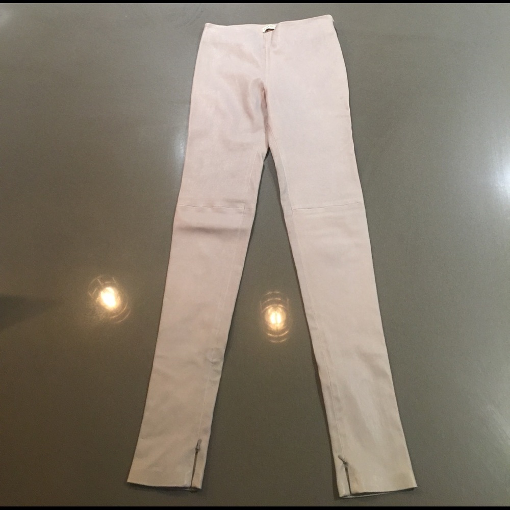 Balenciaga Grey Leather Leggings