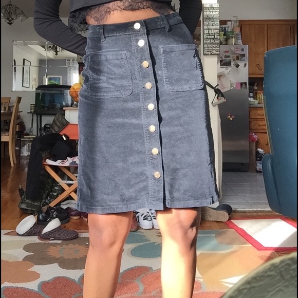 Button down corduroy skirt - Picture 3 of 3