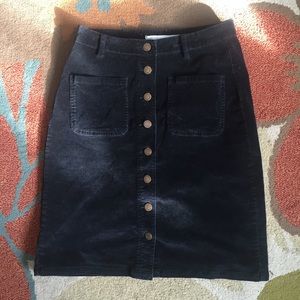 Button down corduroy skirt