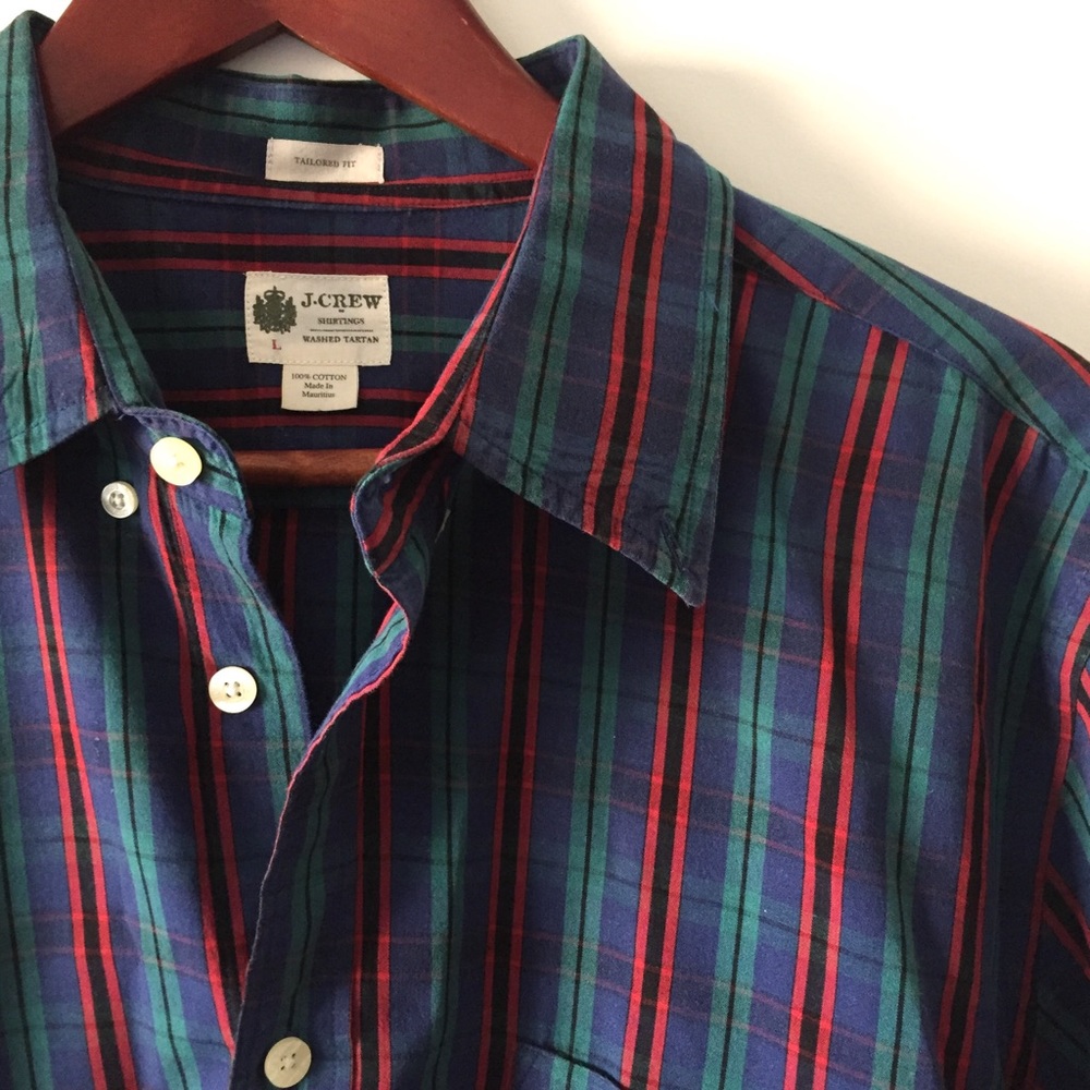 J.Crew Washed Tartan Button Down