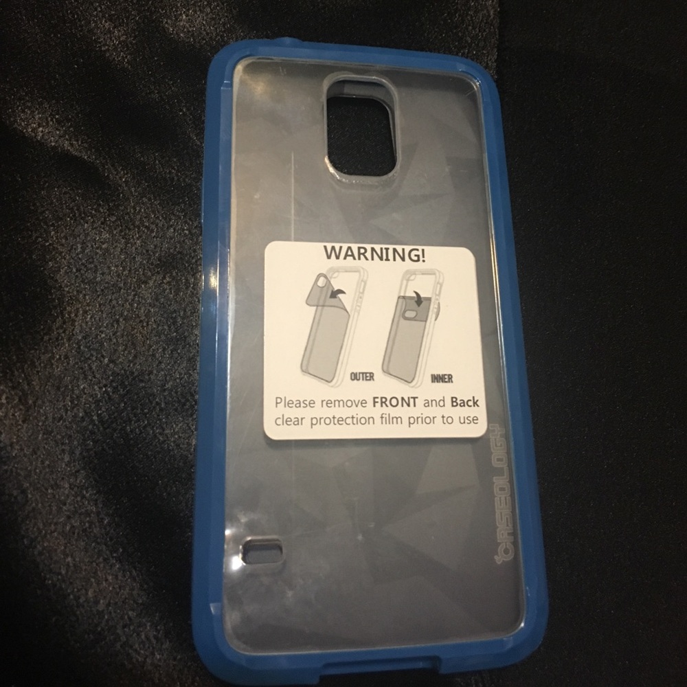 New clear w/blue trim galaxy S5 CaseSale⚡️⚡️