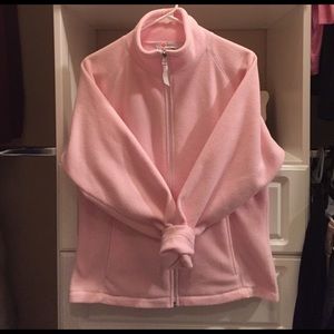 Pink stitch fleece jacket, large