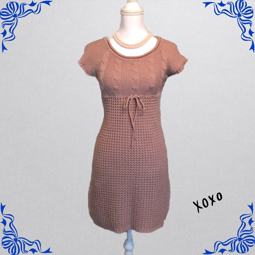 ✨ 🎀 Cute Pink Knitted-Style Dress 🎀 ✨