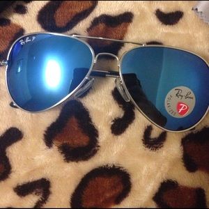 Rayban polarized sunglasses-blue lens/silver frame