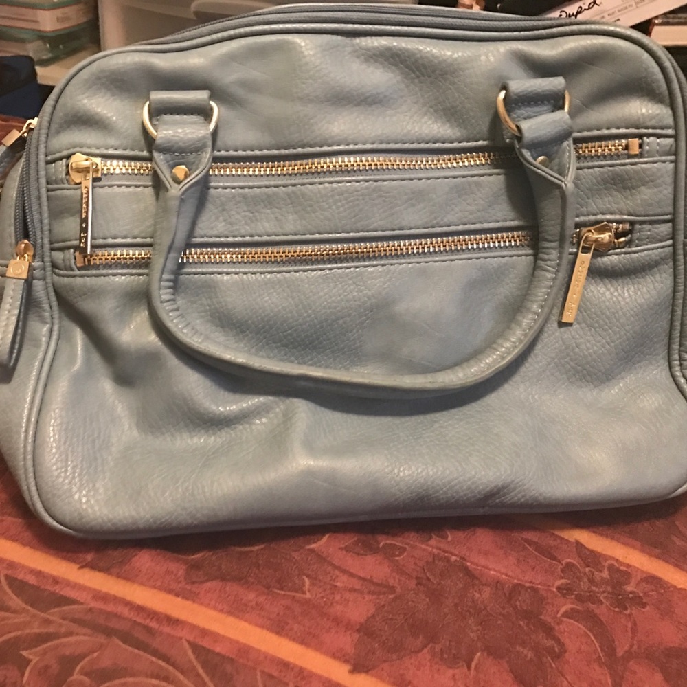 Sky Blue Faux Leather Olivia and Joy Handbag