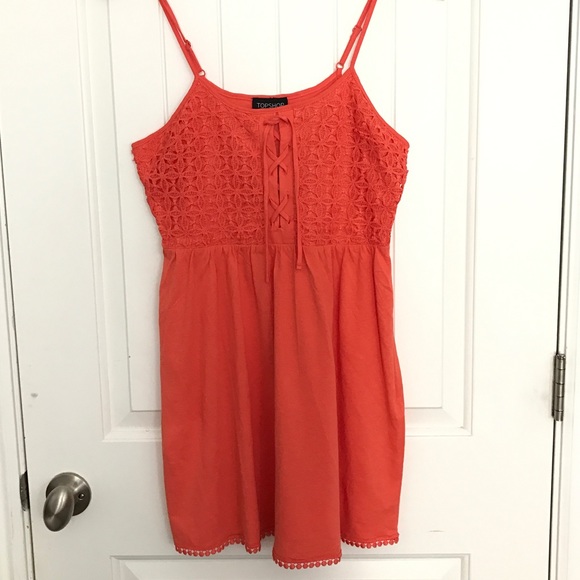 Topshop Crochet Lace-Up Sundress - Picture 2 of 8