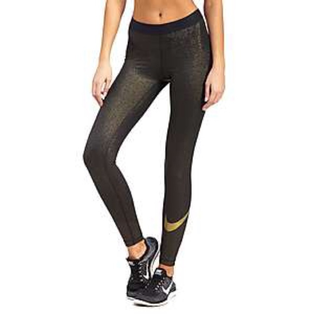 Nike pro gold shimmer tights XS