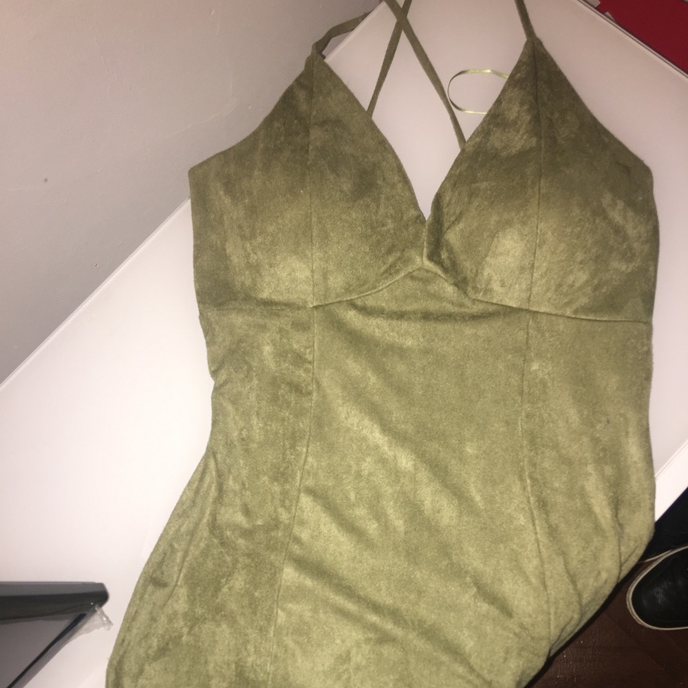 Olive Suede Dress