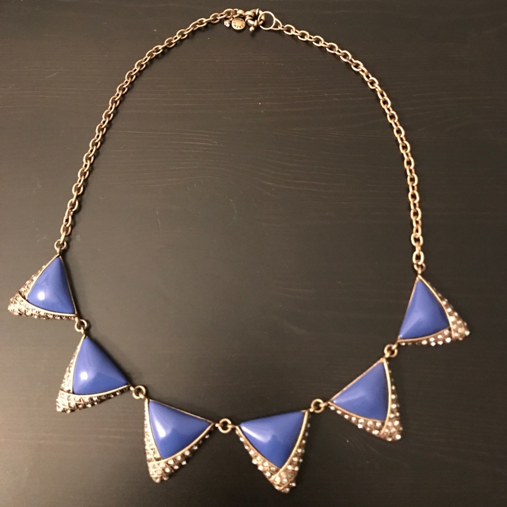 J. Crew Blue and Crystal Statement Necklace