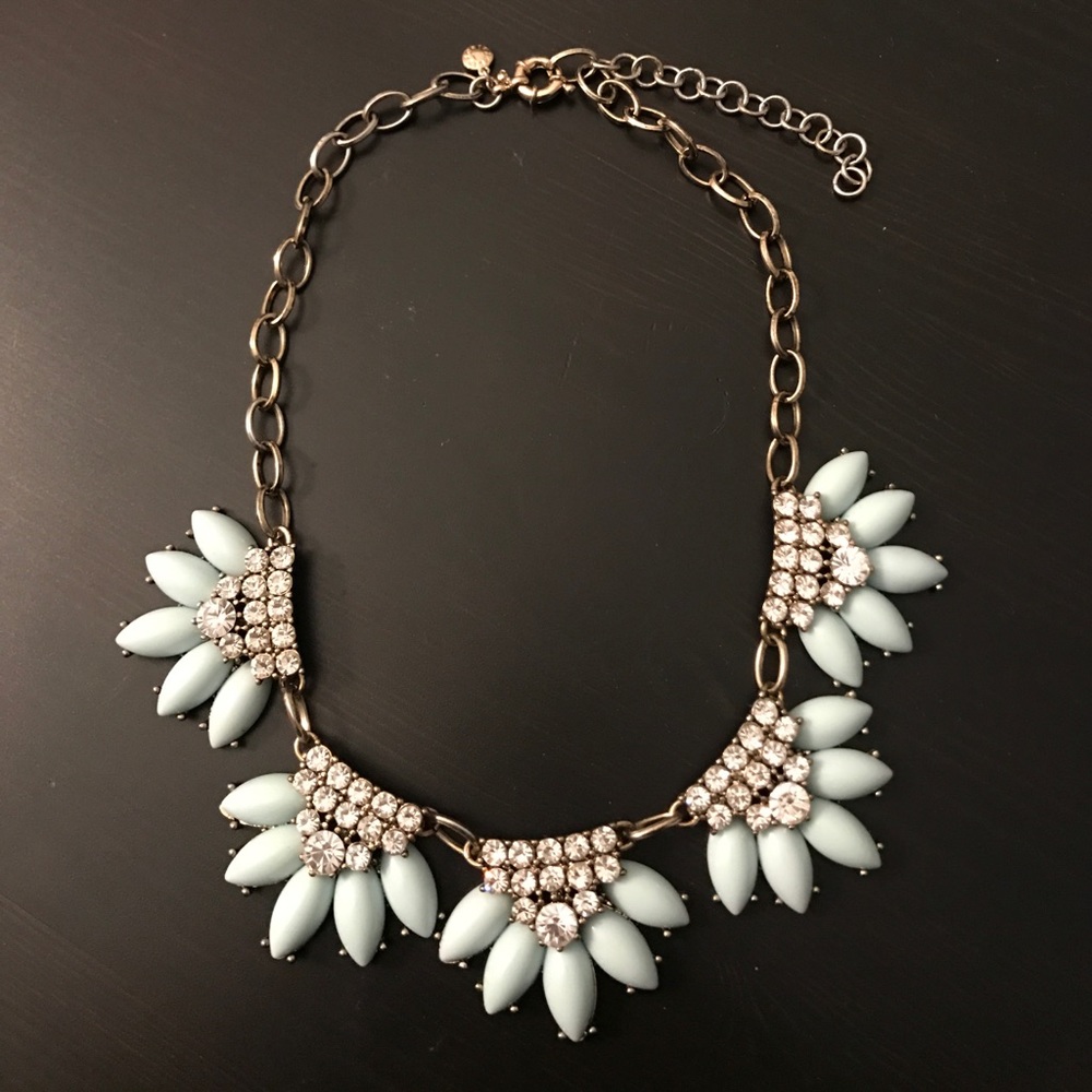 J. Crew Turqouse and Crystal Statement Necklace