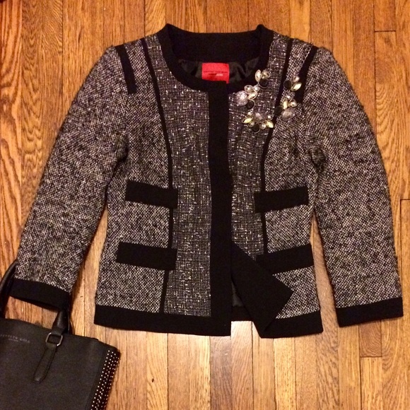 ✨HP✨ NARCISO RODRIGUEZ LUREX TWEED JACKET - Picture 2 of 4