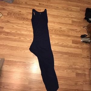 Hi-low navy maxi dress