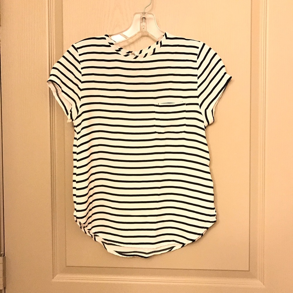 H&M Striped Short Sleeve Shirt with Pocket
