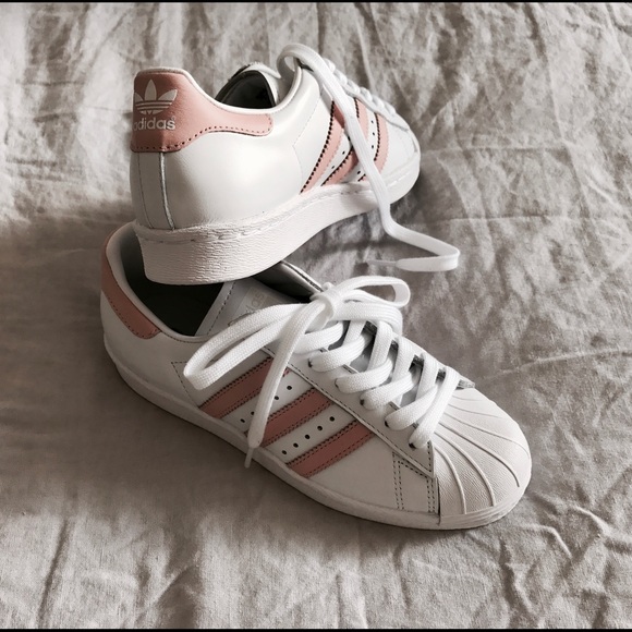 Adidas Shoes - Adidas blush striped sneakers
