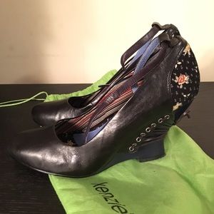 Kenzie Margot Ankle Strap Wedge with Lace-up Heel