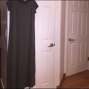 Olive green maxi dress.