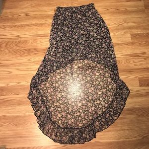 Hi-low floral skirt