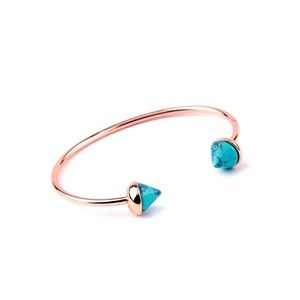 Rose gold+turquoise rivet bangle