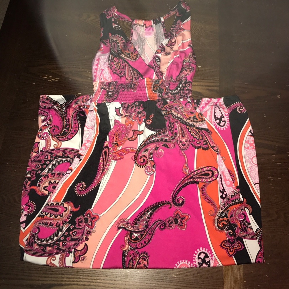 Pink paisley maxi dress