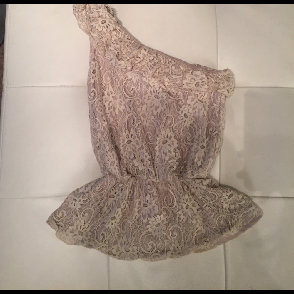 One Shoulder Lace Top