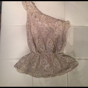 One Shoulder Lace Top