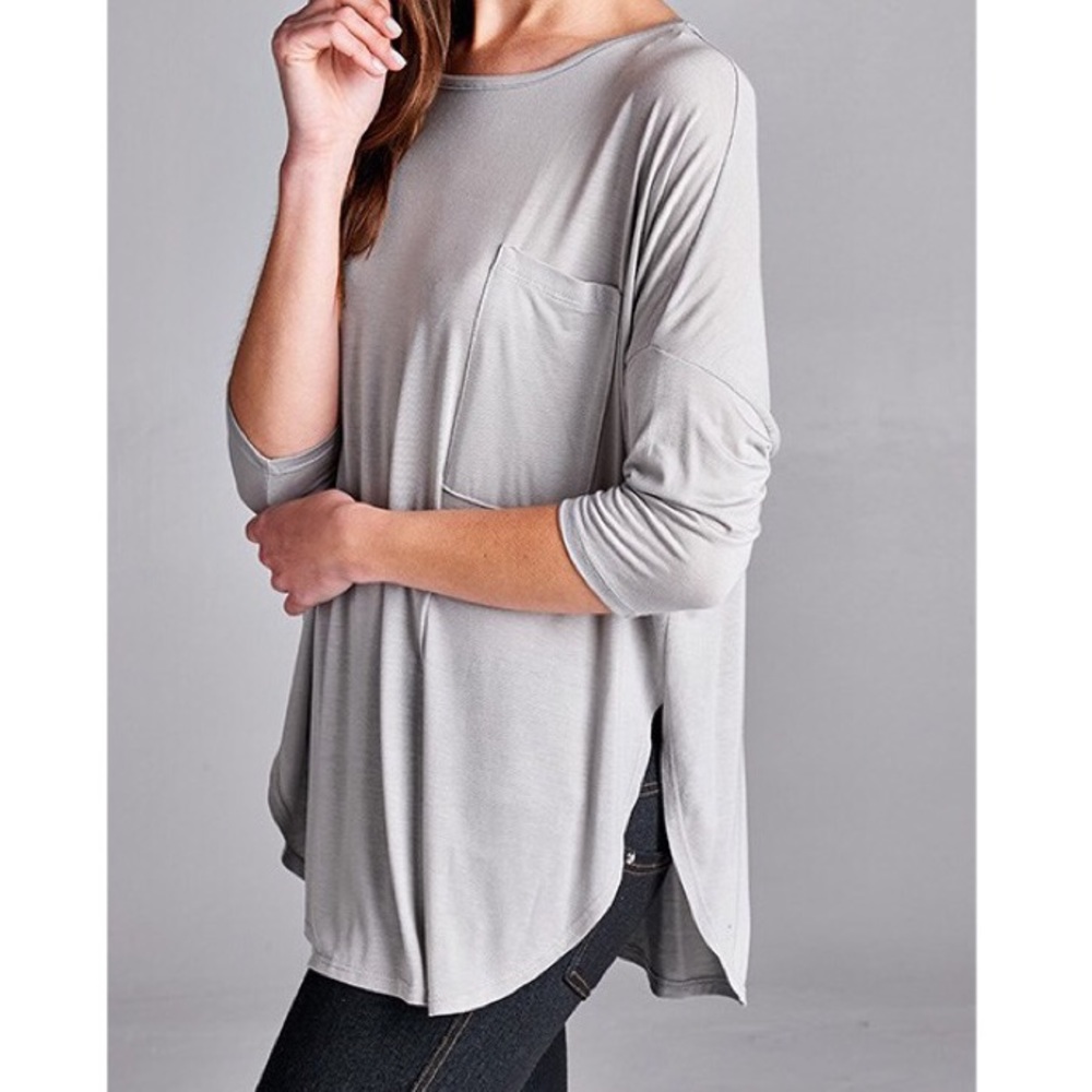 LAST 2 // Silver Grey Softest Staple LS