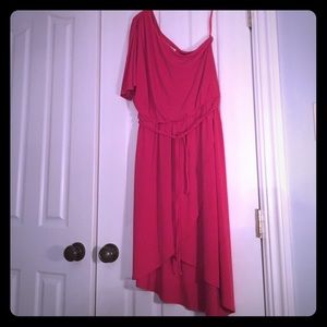 Max & Cleo one shoulder draped dress